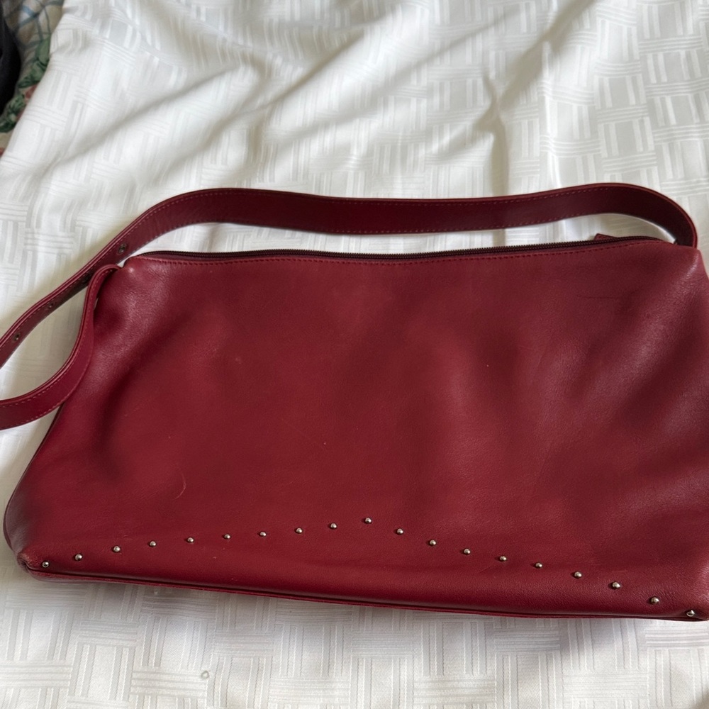 Stone Mountain Red Leather Shoulder Bag